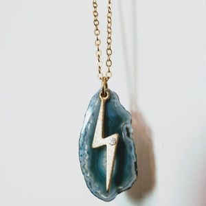 Jami
Teal Lightening Bolt Necklace